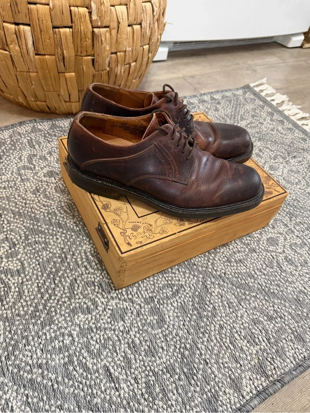 Johnston & Murphy Men’s Brown Leather Derby Oxfords Dress Shoes Size 10.5